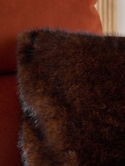 Brown 50 x 50cm Fox Faux Fur Cushion - Image 5 of 5