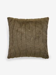 Green 59 x 59cm Tiger Cut Faux Fur Cushion - Image 3 of 5