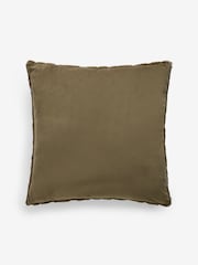 Green 59 x 59cm Tiger Cut Faux Fur Cushion - Image 4 of 5