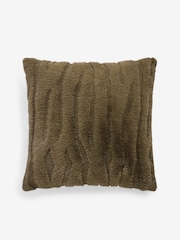 Green 59 x 59cm Tiger Cut Faux Fur Cushion - Image 5 of 5