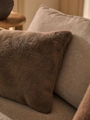 Mink Brown 59 x 59cm Cosy Plush Faux Fur Cushion - Image 3 of 6