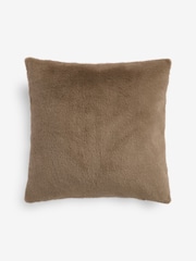 Mink Brown 59 x 59cm Cosy Plush Faux Fur Cushion - Image 4 of 6