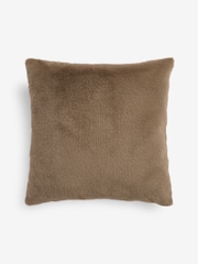 Mink Brown 59 x 59cm Cosy Plush Faux Fur Cushion - Image 5 of 6