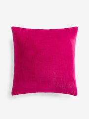 Fushsia Pink 50 x 50cm Cosy Plush Faux Fur Cushion - Image 4 of 5