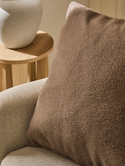 Mink Brown 40 x 59cm Cosy Plush Faux Fur Cushion - Image 2 of 4