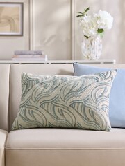 Blue 40 x 59cm Cut Velvet Spot Cushion - Image 1 of 5