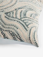Blue 40 x 59cm Cut Velvet Spot Cushion - Image 5 of 5