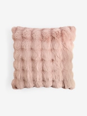 Pink 59 x 59cm Aspen Faux Fur Cushion - Image 4 of 6