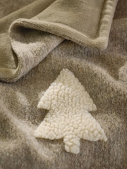 Grey Tufted Borg Tree Throw - Image 2 of 5