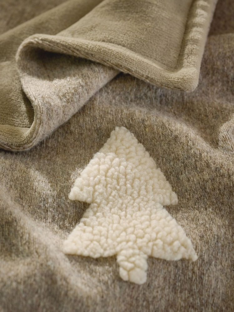 Grey Tufted Borg Tree Throw - Image 2 of 5