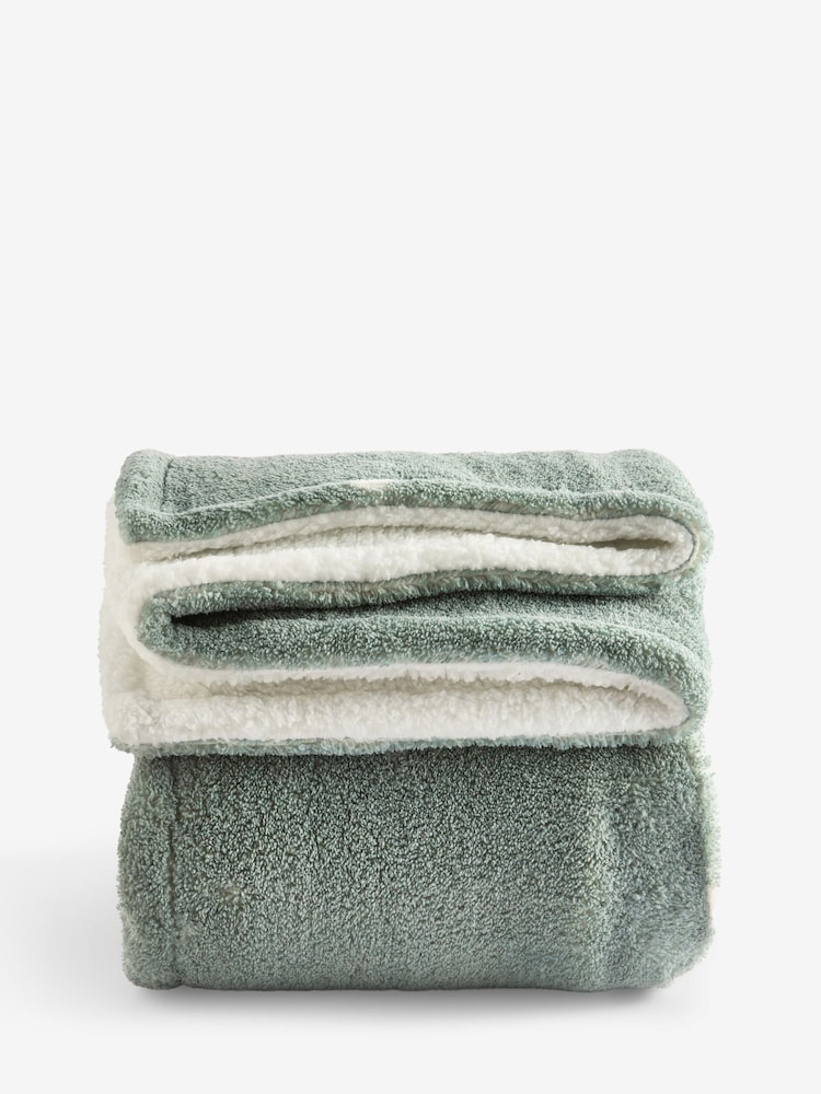 Teal Blue Christmas Gonk Borg Fleece Throw - Image 1 of 1