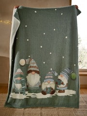 Teal Blue Christmas Gonk Borg Fleece Throw - Image 3 of 4