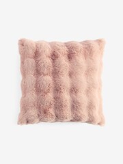 Pink 50 x 50cm Aspen Faux Fur Cushion - Image 4 of 6