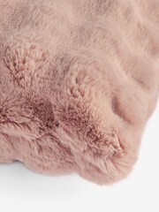 Pink 50 x 50cm Aspen Faux Fur Cushion - Image 6 of 6