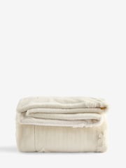 Ivory Christmas Snow Flake Cut Fur Throw - Image 5 of 5