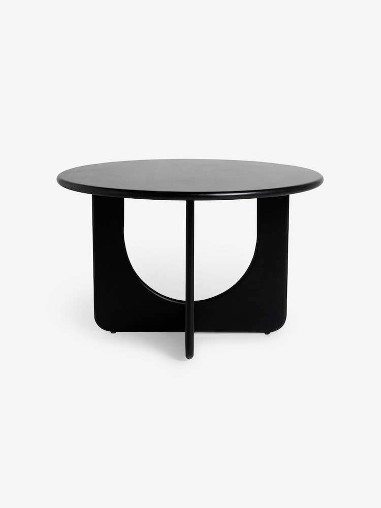 MADE.COM Black Mango Wood Arlo 4 Seater Round Extending Dining Table - Image 1 of 2