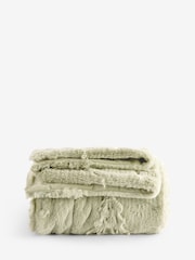 Green Tree Cut Faux Fur Throw - Image 1 of 1