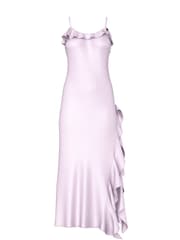 Victoria's Secret Delicate Violet Purple Silky Flutter Ruffled Slip Dress - Image 4 of 4