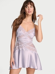 Victoria's Secret Feather Purple Lace & Satin Slip Dress - Image 1 of 2