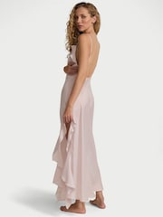 Victoria's Secret Gray Lilac Silky Flutter Ruffled Slip Dress - Image 2 of 3