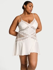 Victoria's Secret Coconut White Lace & Satin Slip Dress - Image 1 of 2
