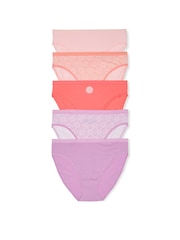 Victoria's Secret Orange & Purple Brief 5 Pack Knickers - Image 1 of 2