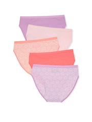 Victoria's Secret Orange & Purple Brief 5 Pack Knickers - Image 2 of 2