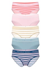 Victoria's Secret RedPinkYellowBlue Hipster Logo 5 Pack Knickers - Image 1 of 2