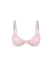 Victoria's Secret Angel Pink Lightly Lined Demi Shine Strap Lace Bra - Image 1 of 1