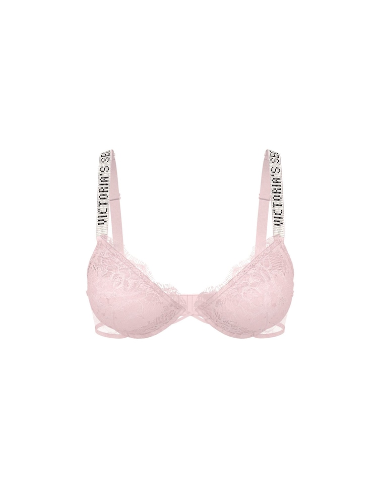 Victoria's Secret Angel Pink Lightly Lined Demi Shine Strap Lace Bra - Image 1 of 1