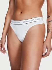 Victoria's Secret White/Grey/Black Thong Logo 5 Pack Knickers - Image 3 of 4