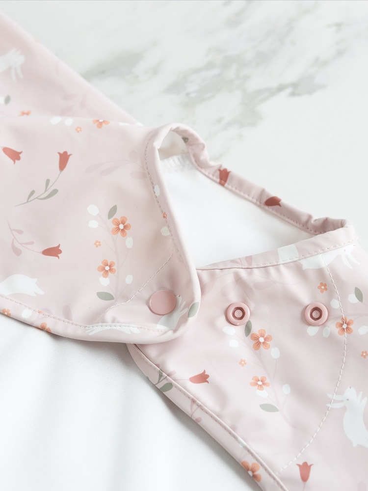 Bibado Pink Coverall Weaning Bib - Botanical Bunnies - Image 6 of 6