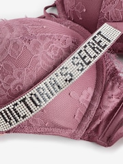 Victoria's Secret Purple Vapor Add 2 Cups Push Up Lace Shine Strap Bombshell Bra - Image 4 of 4