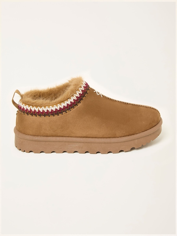 FatFace Lyra Tan Brown Mule Slipper - Image 1 of 3 FatFace Lyra Tan Brown Mule Slipper - Image 1 of 3