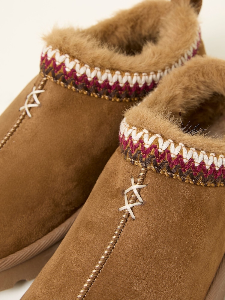 FatFace Lyra Tan Brown Mule Slipper - Image 3 of 3