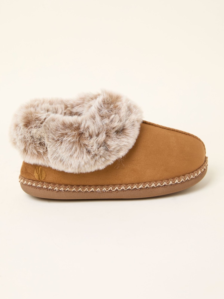 FatFace Maia Tan Brown Boot Slipper - Image 1 of 3