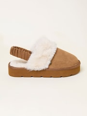 FatFace Josie Tan Brown Back Strap Mule - Image 1 of 3