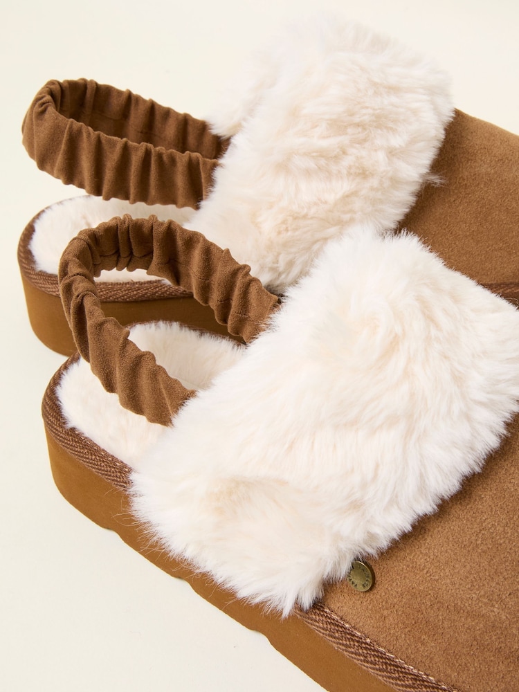 FatFace Josie Tan Brown Back Strap Mule - Image 3 of 3
