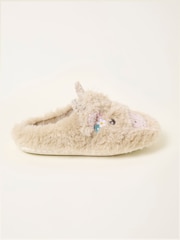 FatFace Hettie Natural Highland Cow Novelty Slippers - Image 1 of 3