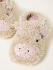 FatFace Hettie Natural Highland Cow Novelty Slippers - Image 2 of 3