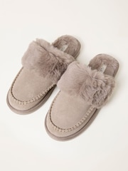 FatFace Issy Grey Moccassin Suede Mule - Image 2 of 3