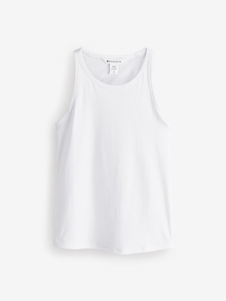 Athleta White Signature Rib Tank Top - Image 1 of 4