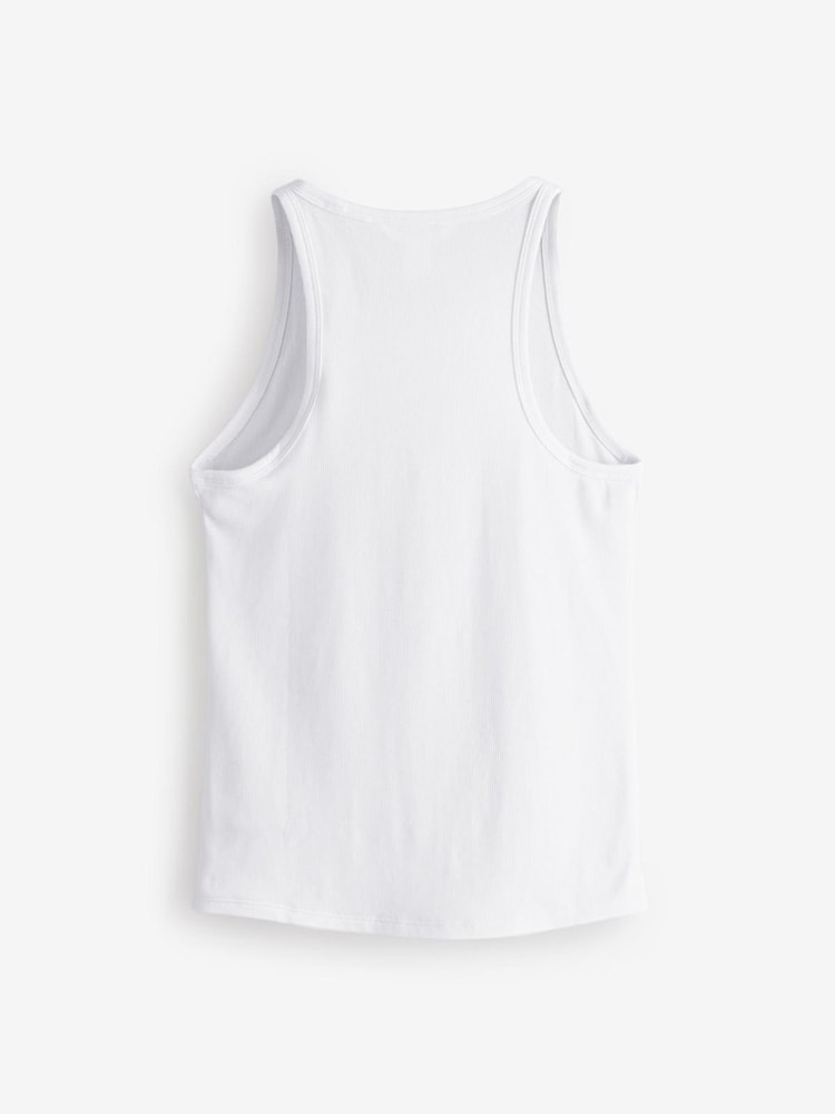 Athleta White Signature Rib Tank Top - Image 2 of 4