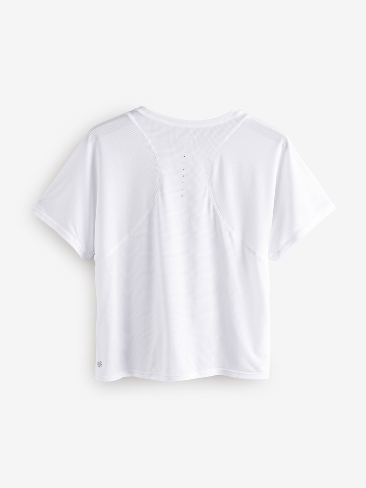 Athleta White Grid Knit Tee - Image 2 of 4