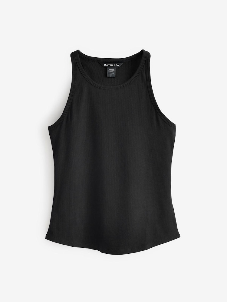 Athleta Black Signature Rib Tank Top - Image 1 of 4 Athleta Black Signature Rib Tank Top - Image 1 of 4