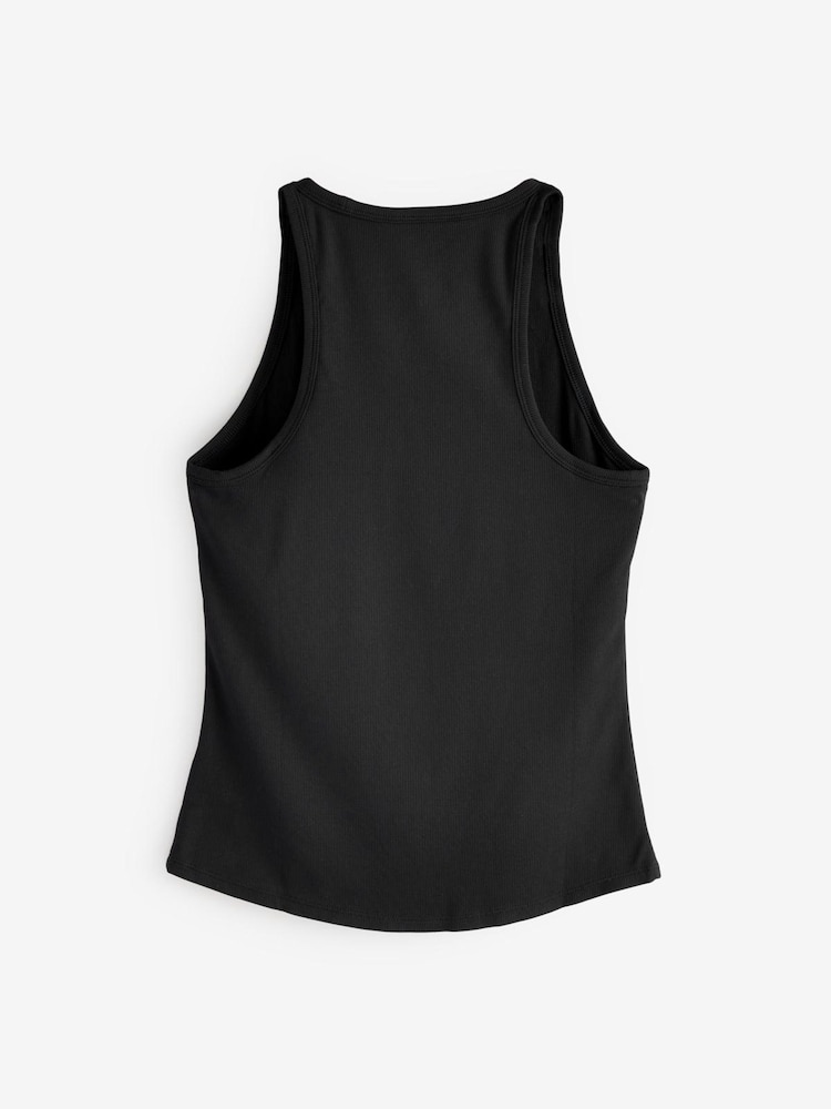 Athleta Black Signature Rib Tank Top - Image 2 of 4 Athleta Black Signature Rib Tank Top - Image 2 of 4