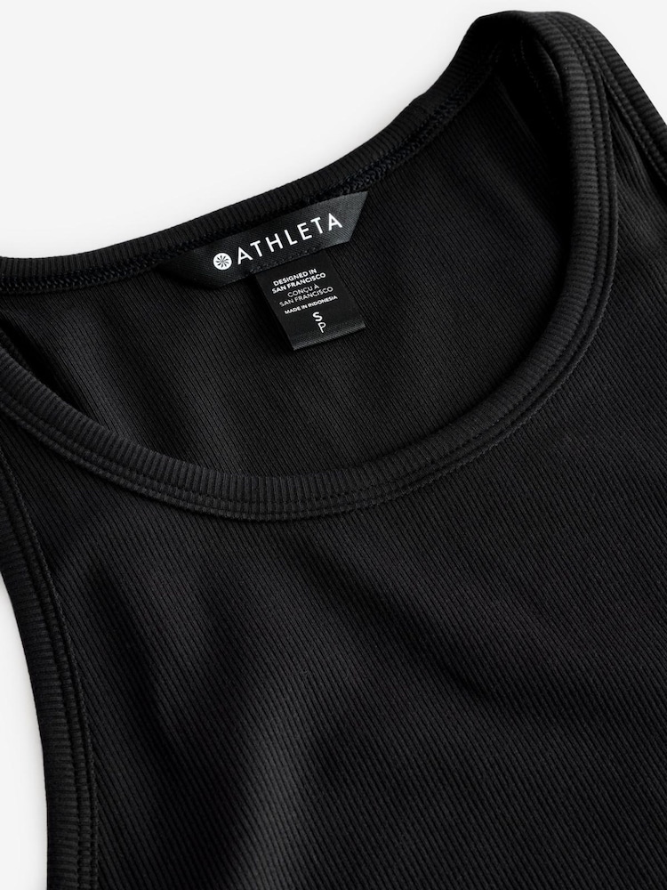 Athleta Black Signature Rib Tank Top - Image 4 of 4 Athleta Black Signature Rib Tank Top - Image 4 of 4