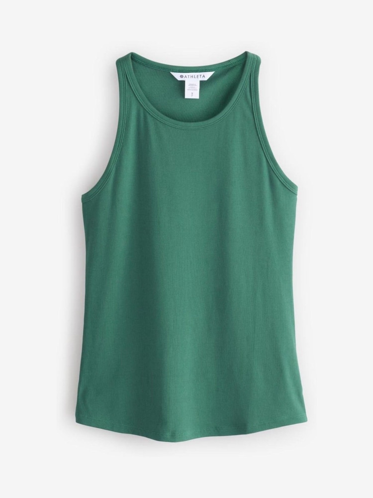 Athleta Green Signature Rib Tank Top - Image 1 of 4