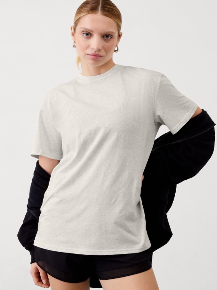 Athleta Grey True Cotton T-Shirt - Image 1 of 2