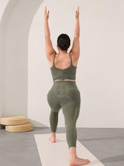 Athleta Green Black Elation High Waisted 3/4 Leggings - Image 2 of 2